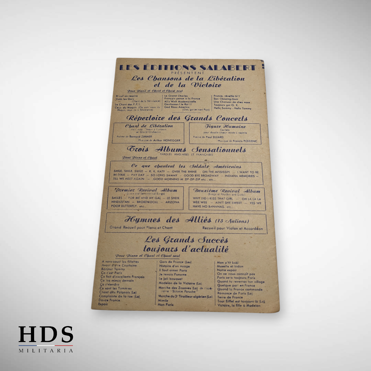 Partitions Hymnes des Alliés Libération ww2