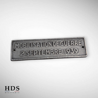 Plaque mobilisation de guerre 1939 ww2