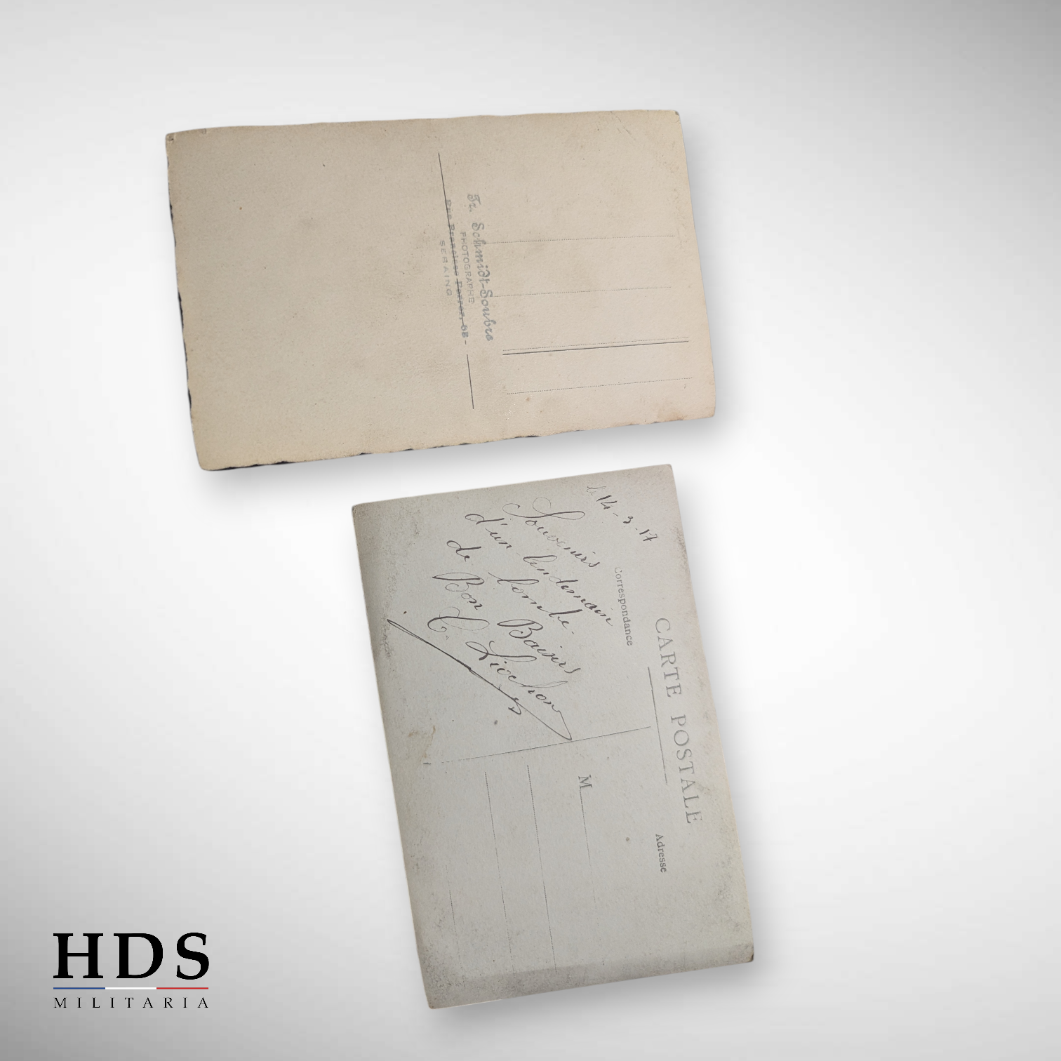 Lot de photos cartes postales chasseur à pied ww1