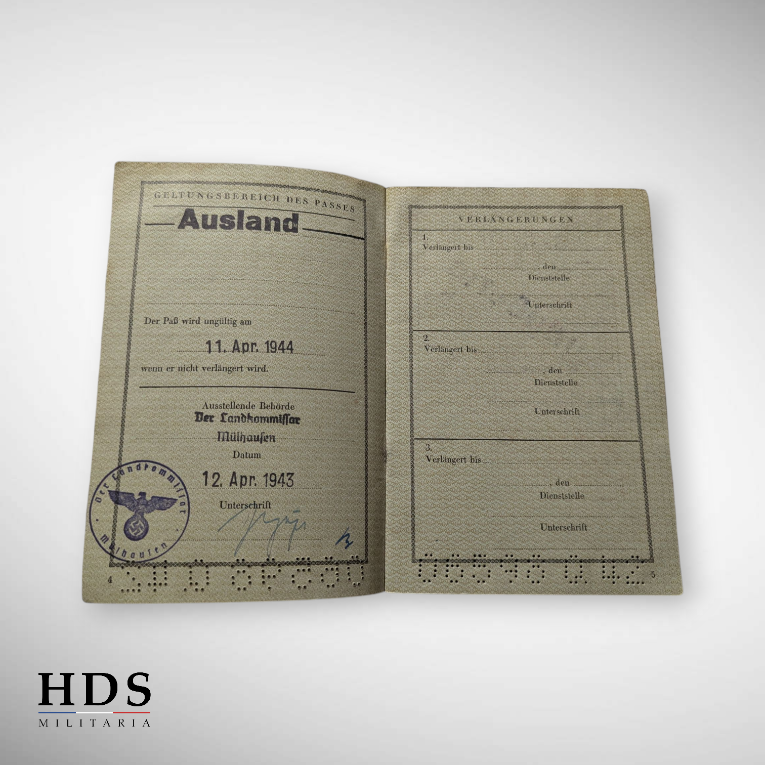 Identity card + passport Lutterbach Alsace ww2