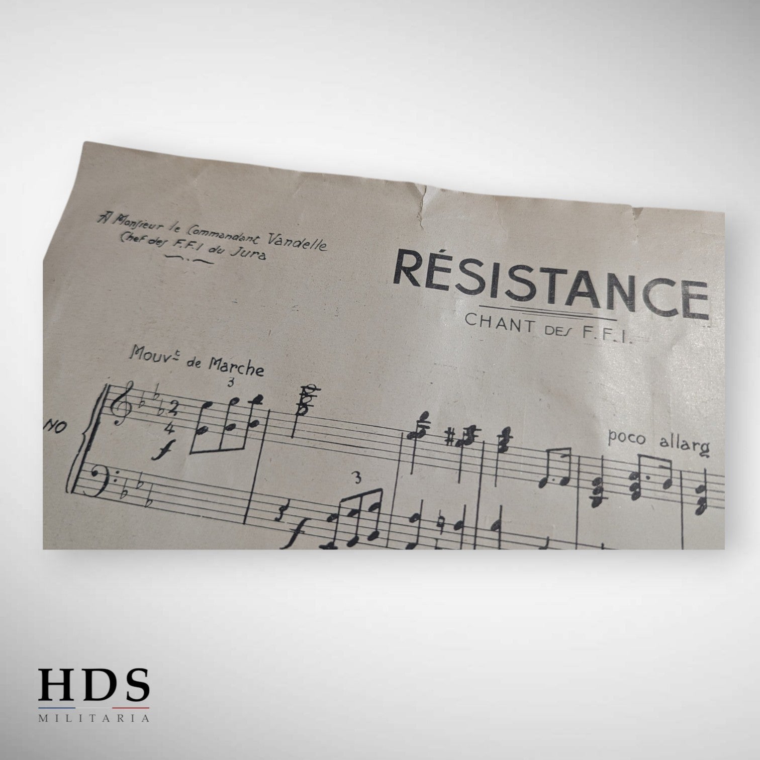 Partition chant des FFI résistance ww2