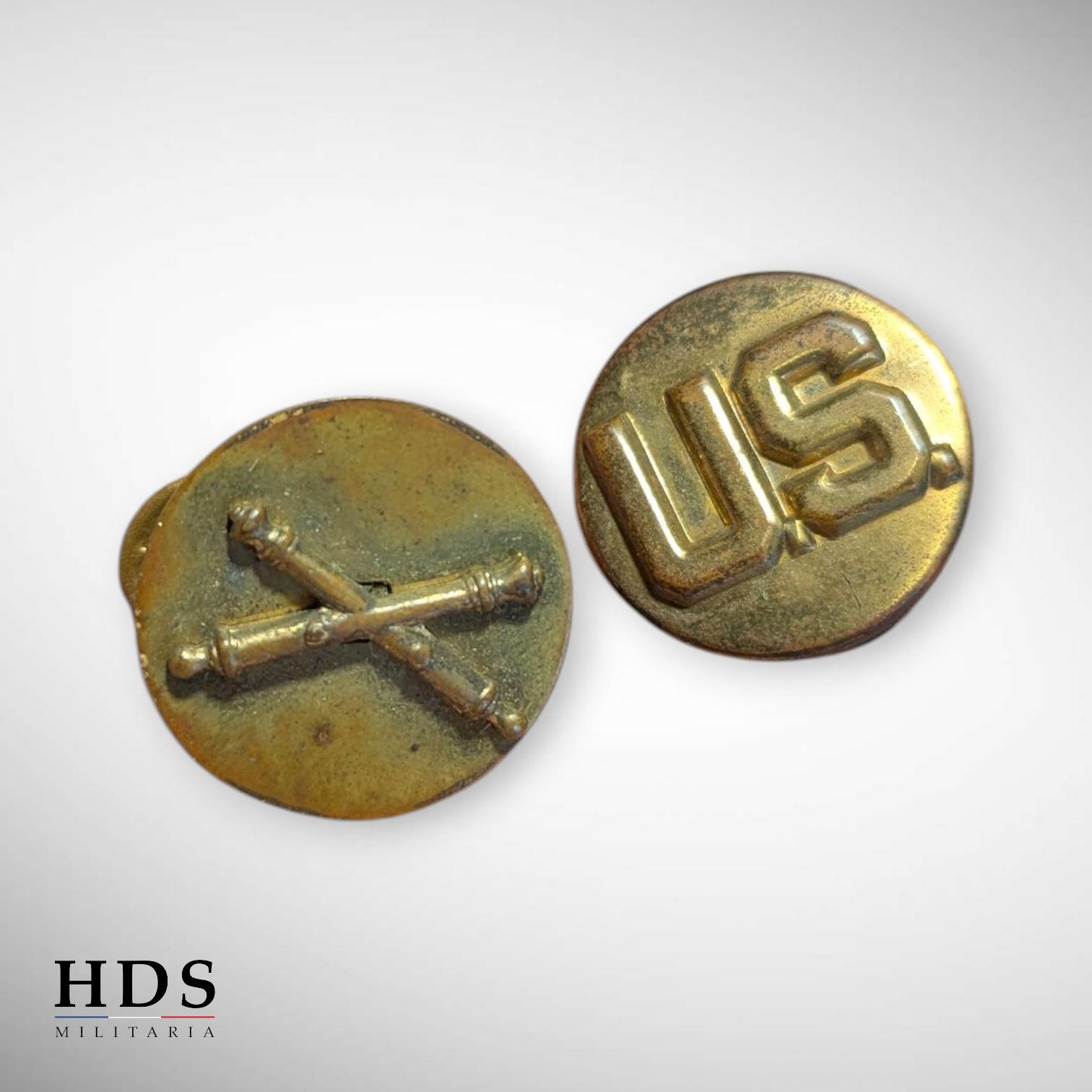 Paire de disques de col US ww2 Artillerie