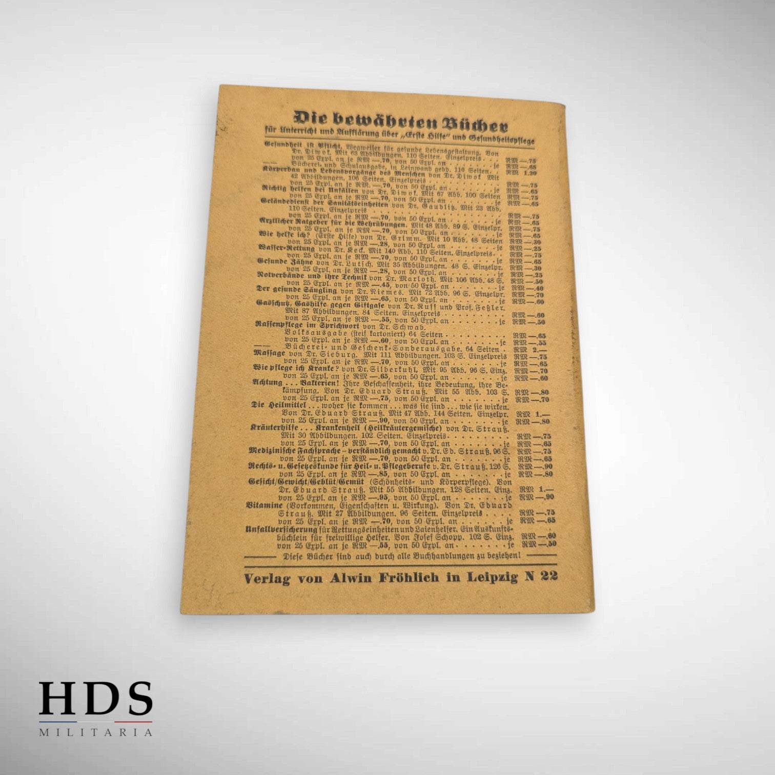 Livret premier secours allemand ww2