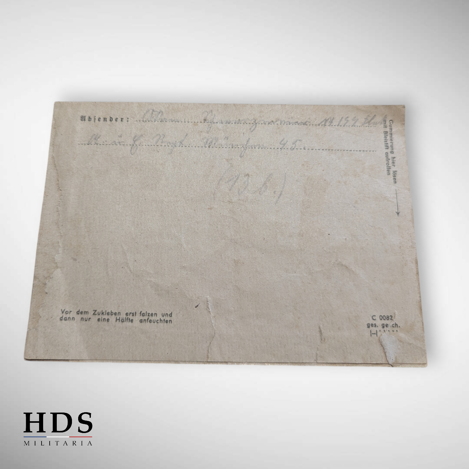 Lettre feldpost régiment Flak SS ww2
