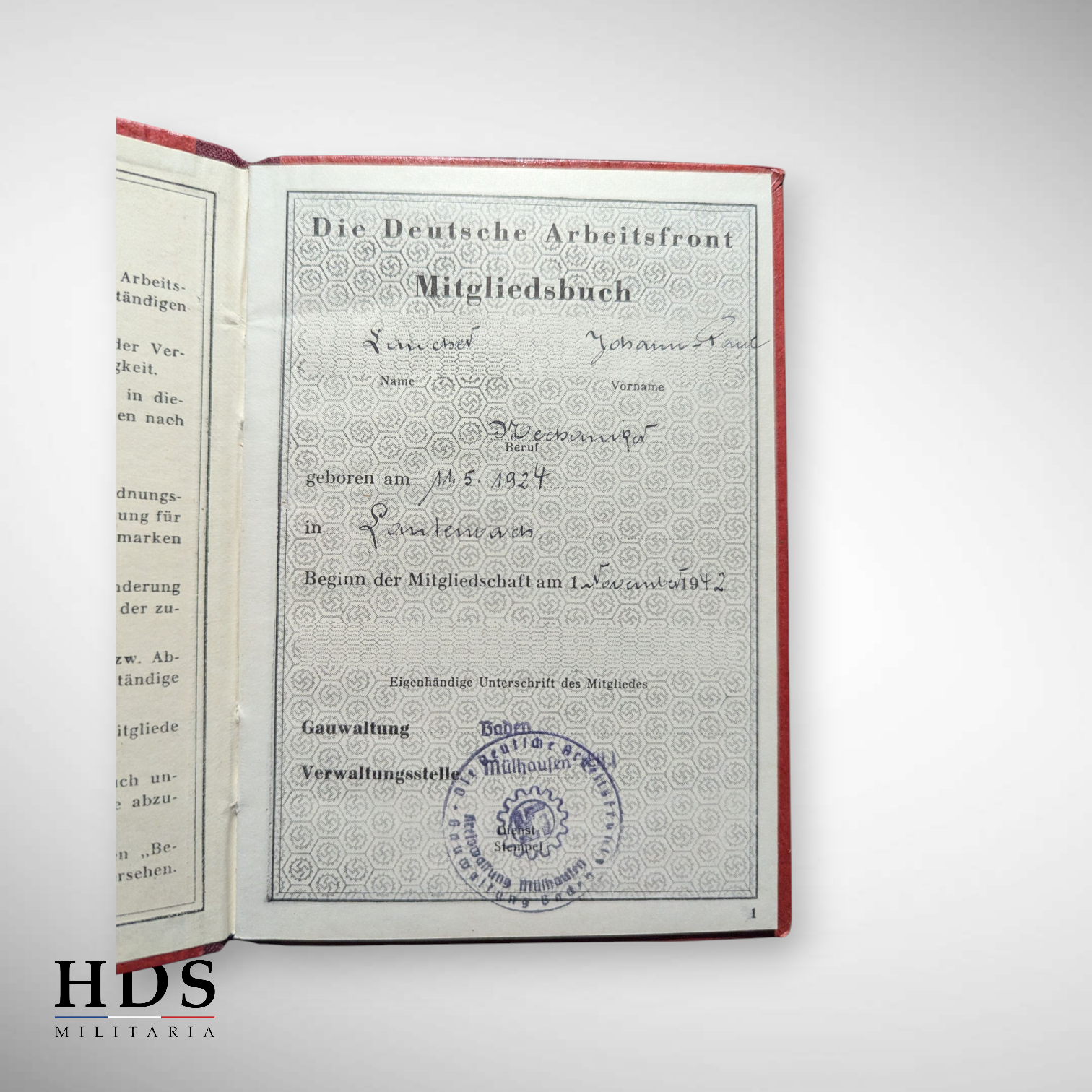 DAF Mulhouse Alsace WW2 Booklet