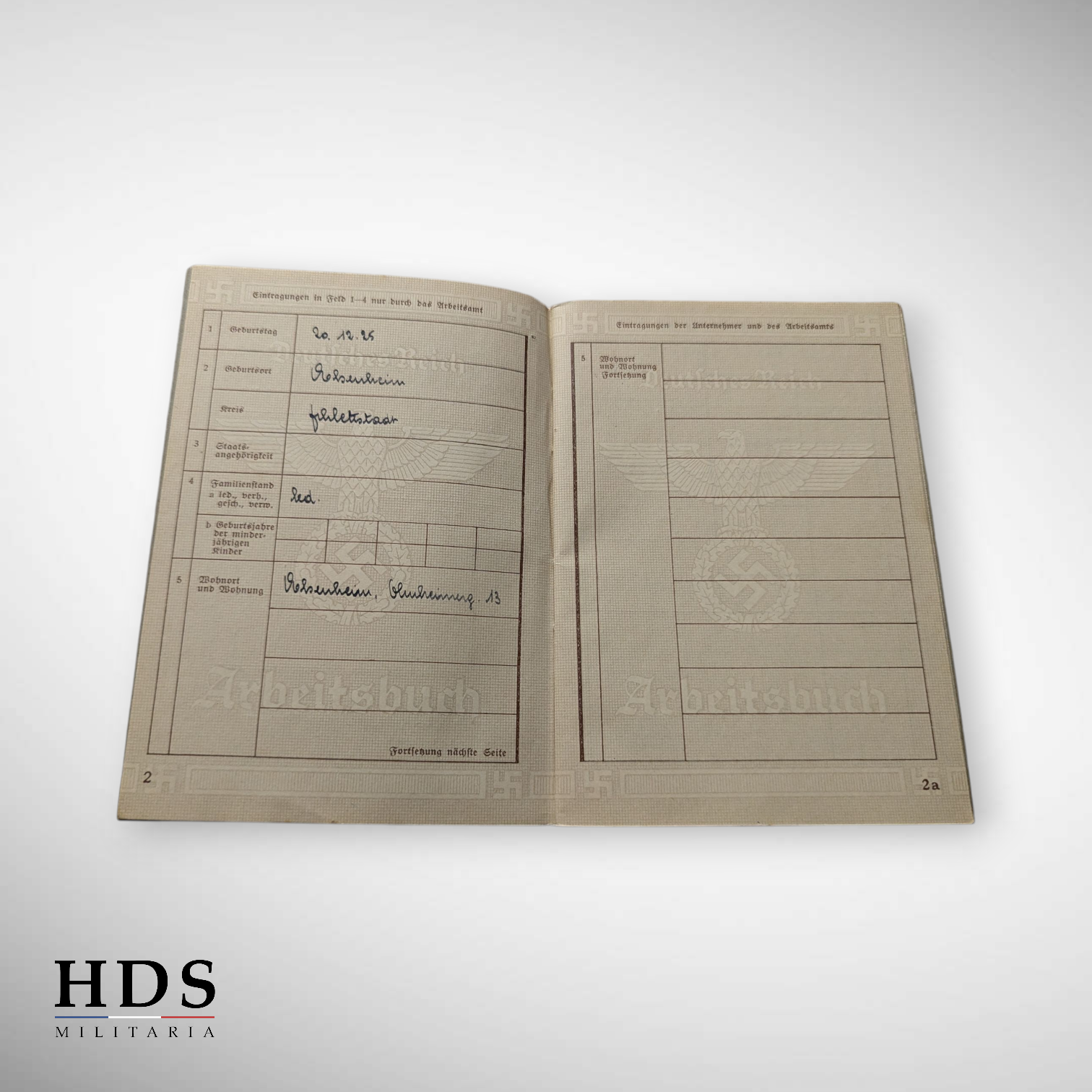 DAF booklet + Arbeitsbuch Elsenheim Alsace ww2