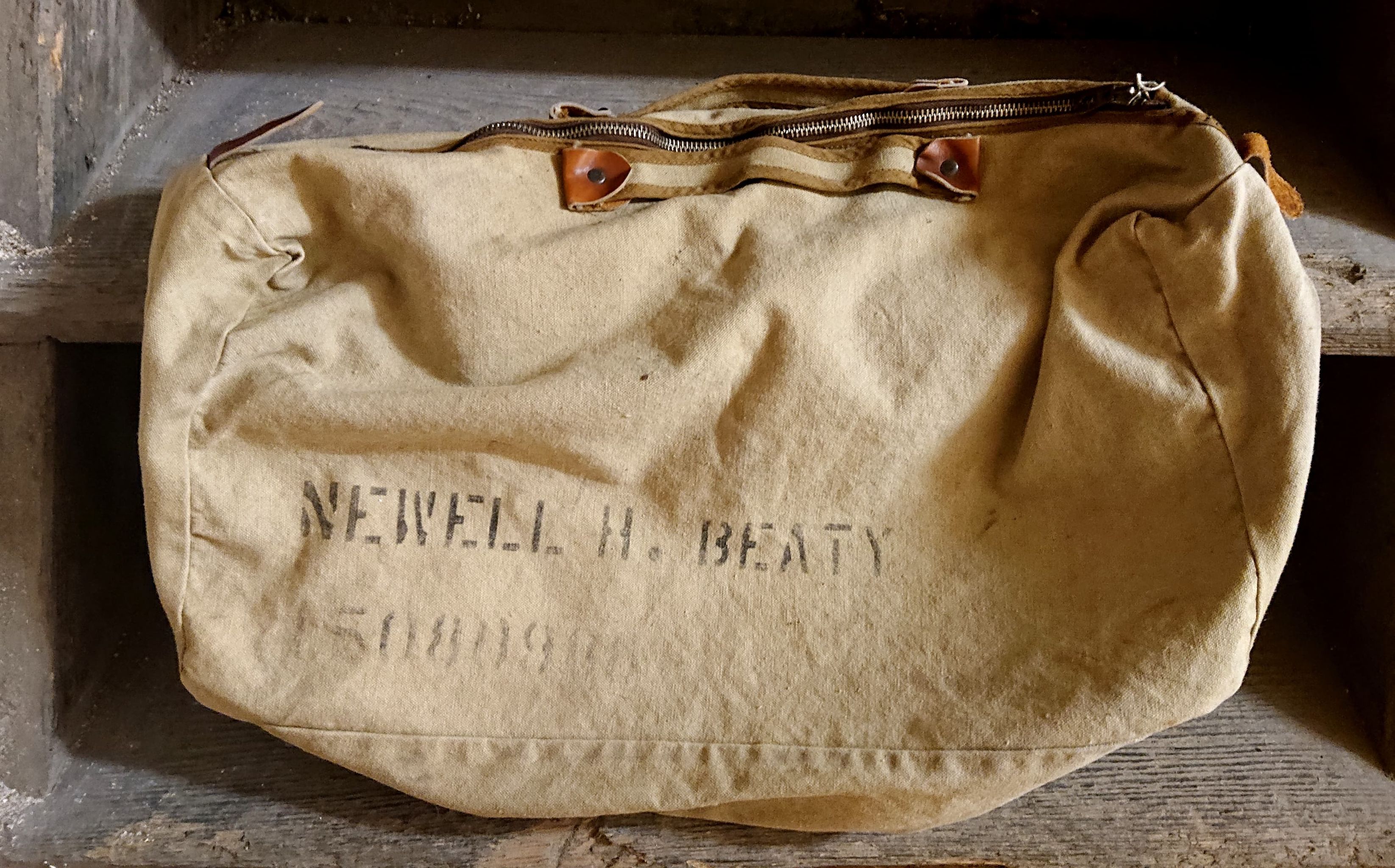 militaria : Sac personnel attribué USAAF / USAAF assigned personal bag