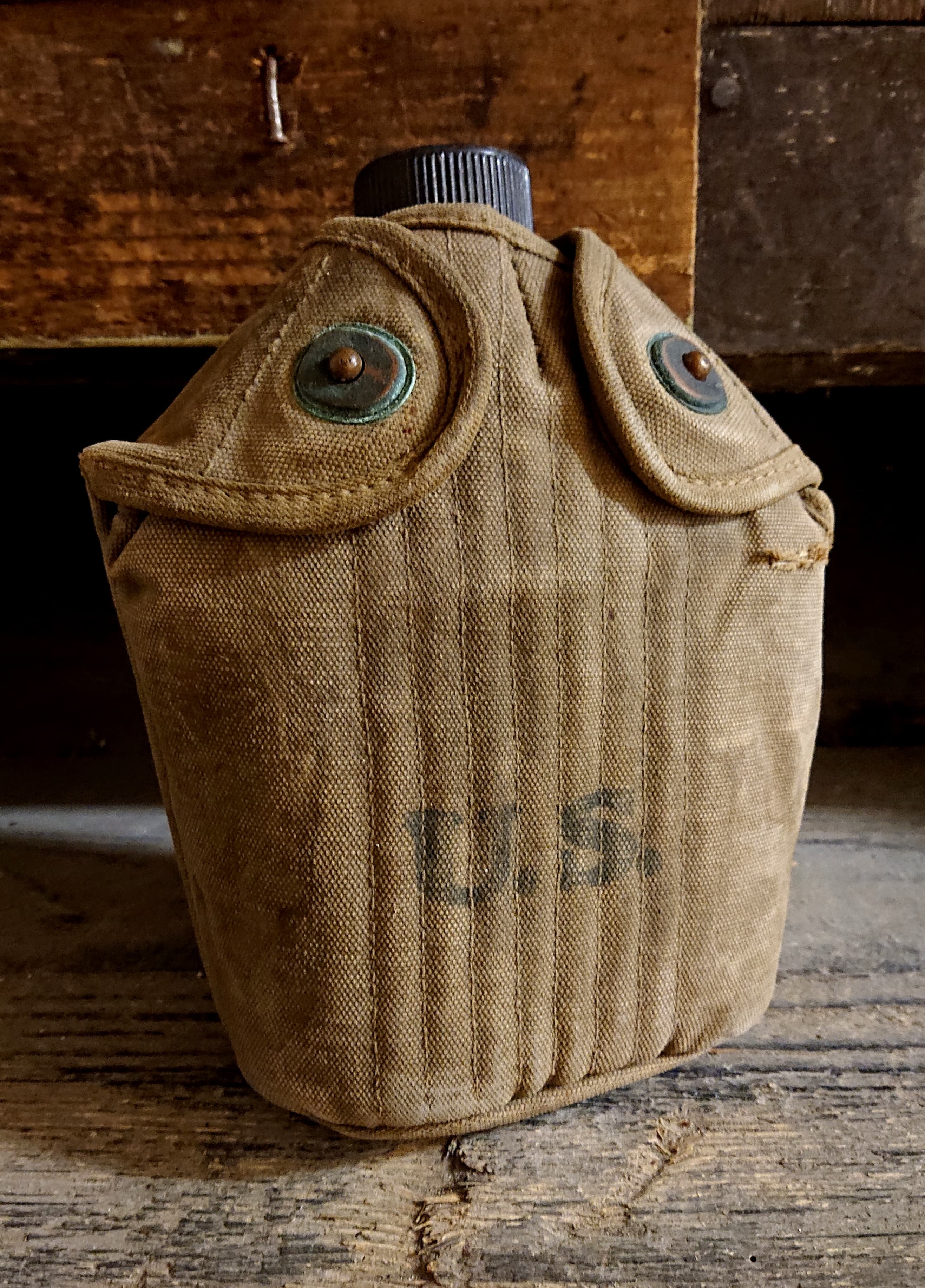 militaria : Gourde US avec housse / US water bottle with cover
