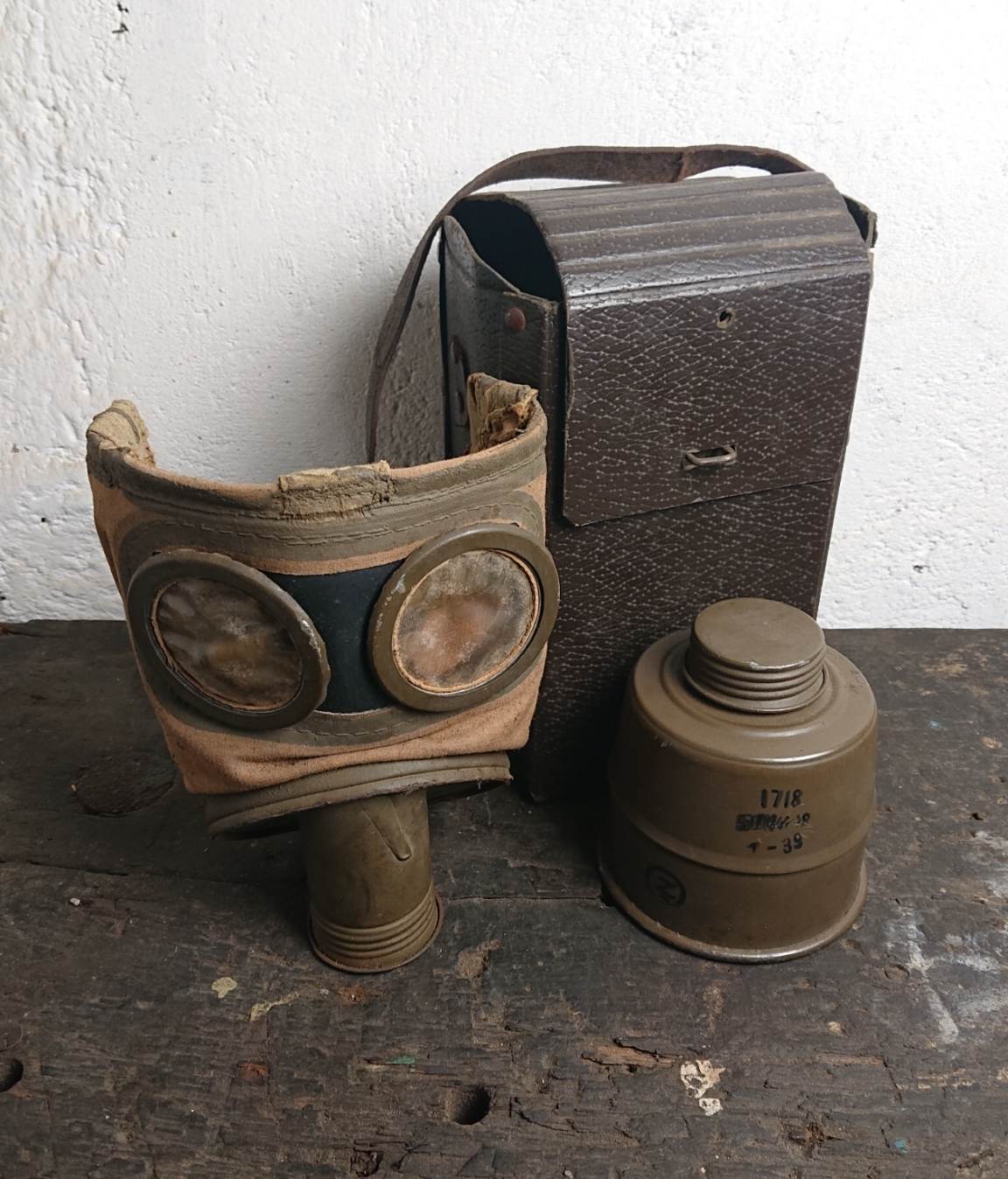 HdS Militaria Masque à gaz DP sac personnel / ww2 Gas mask DP personal bag