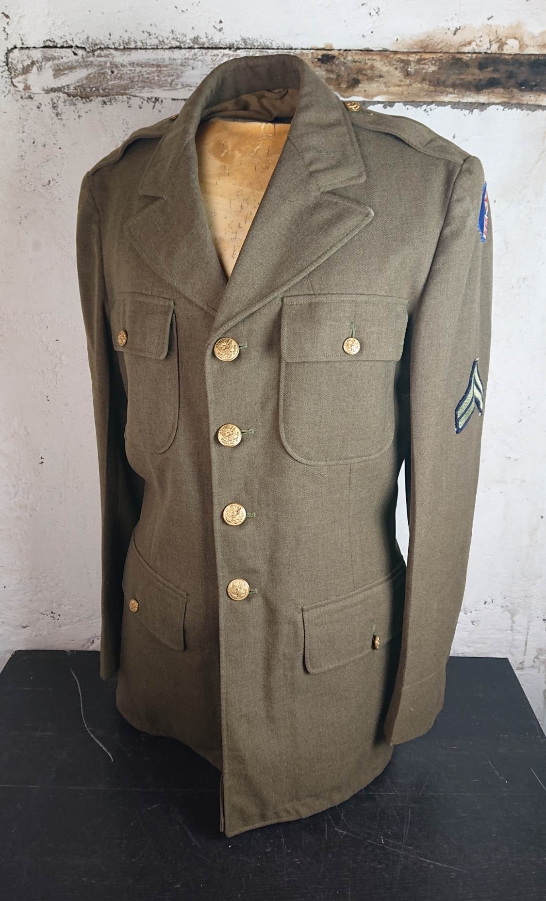 militaria : Veste de sortie US 39L 11ème corps / US Class-A jacket ww2