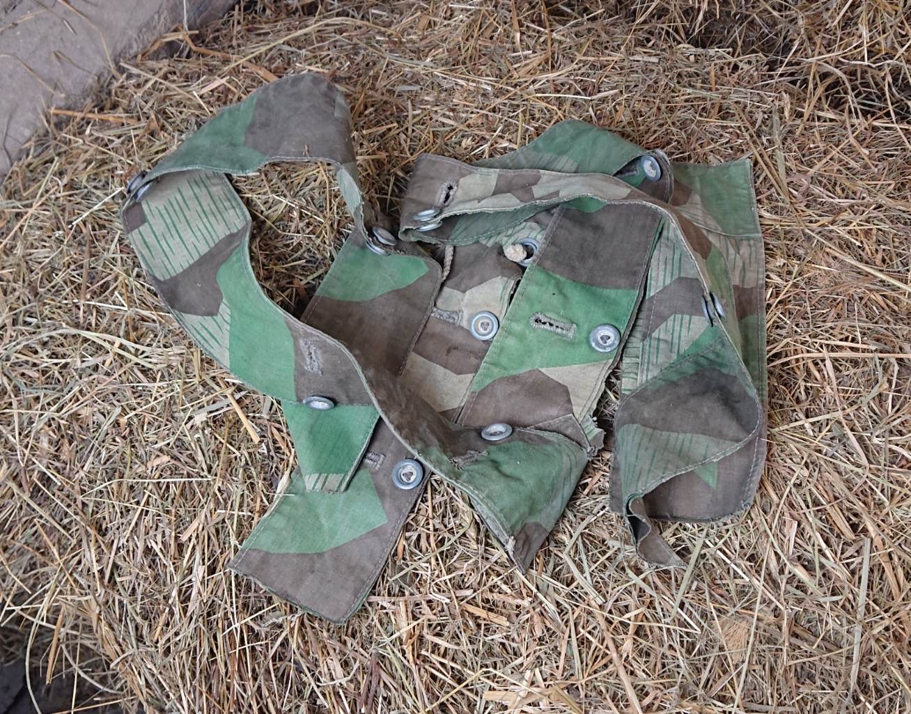 militaria : Morceaux toile de tente Zeltbahn / ww2 german tent canvas pieces