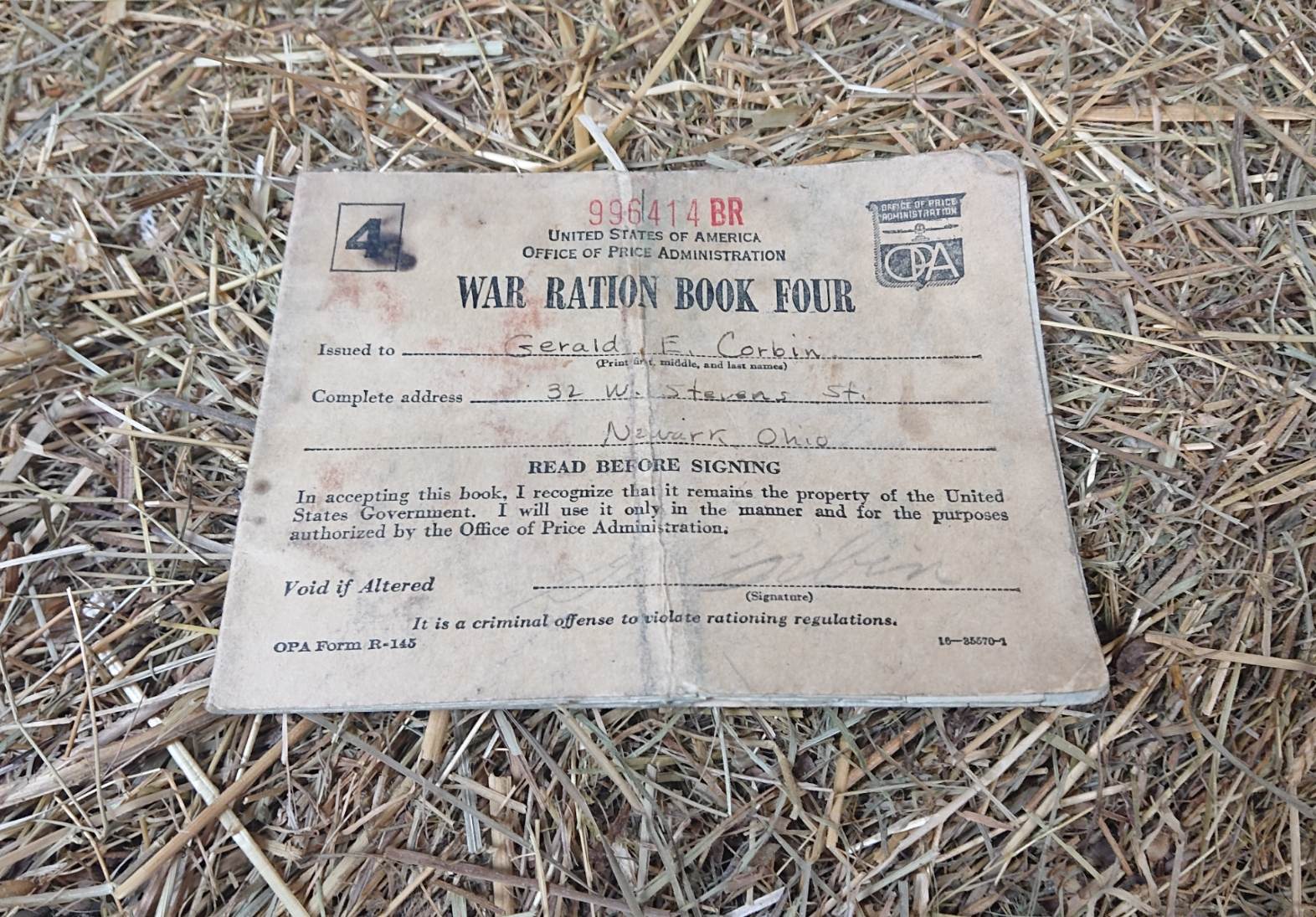 militaria : tickets de rationnement US / ww2 war ration book