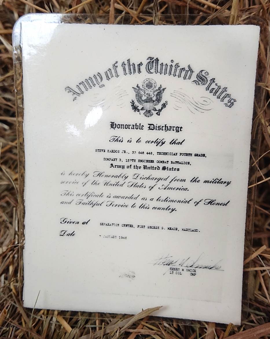 militaria : Décharge honorable militaire / US ww2 honorable discharge  carpenter