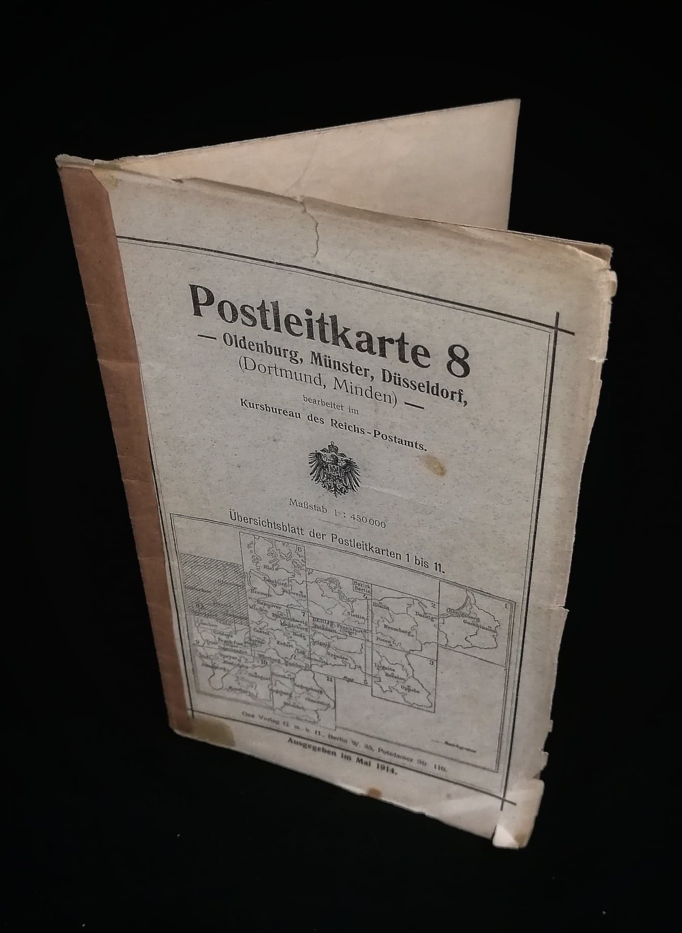 HdS Militaria Carte Allemande 1914 Dortmund / ww1 German Map 1914 Dortmund