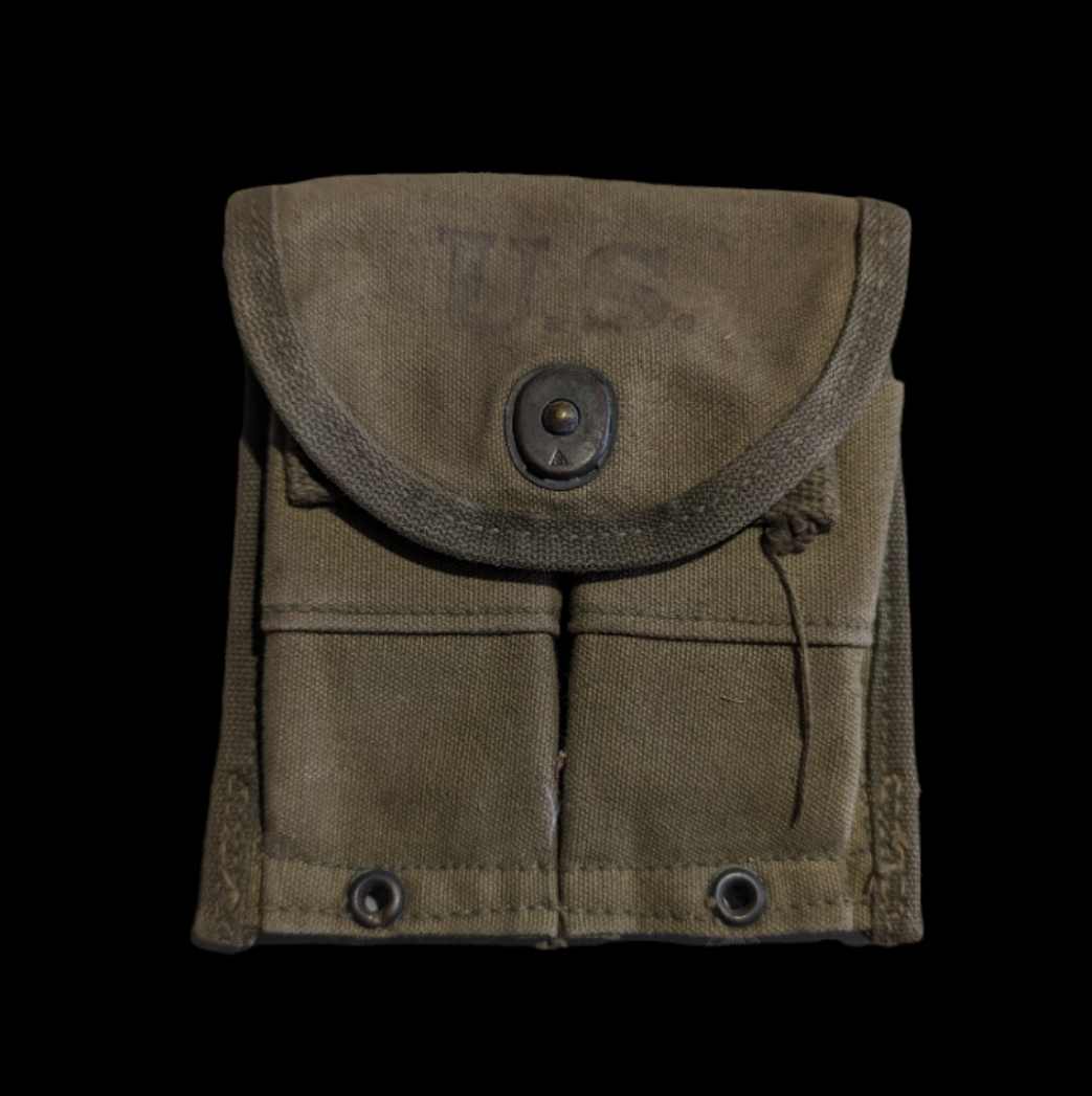 militaria : Porte chargeur USM1 2e type bicolore / ww2 1944 US M1 pouch
