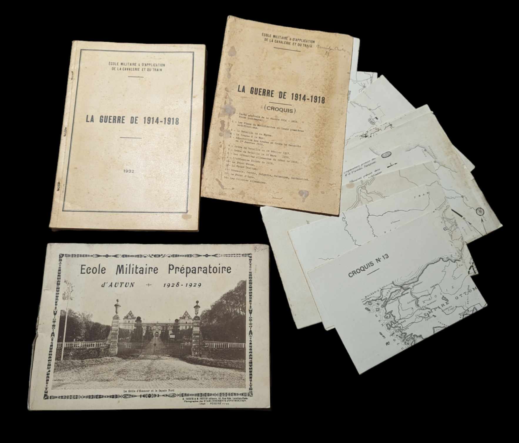 militaria : Lot documents Ecole Militaire 1929 / French ww2 military school