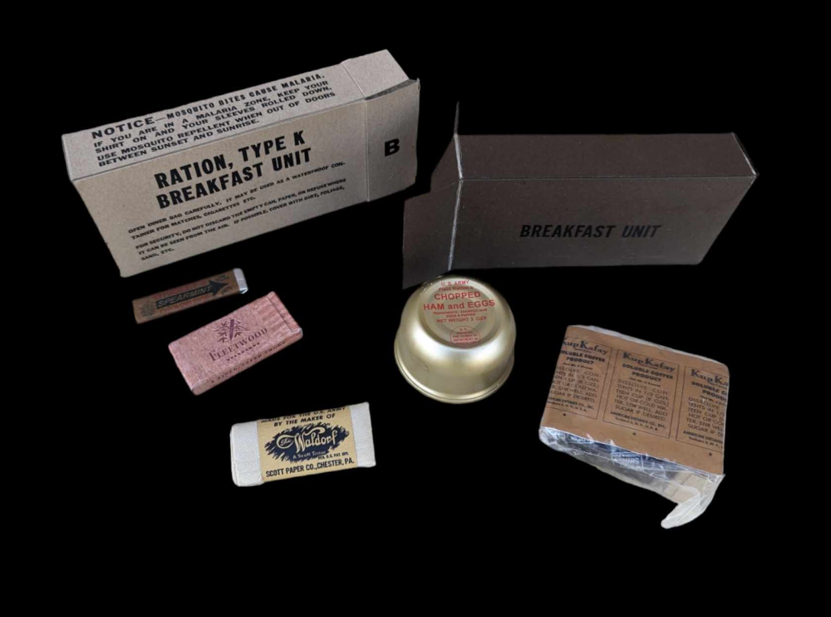 militaria : REPRO ration K Breakfast US ww2 consommable / COPY ration K US