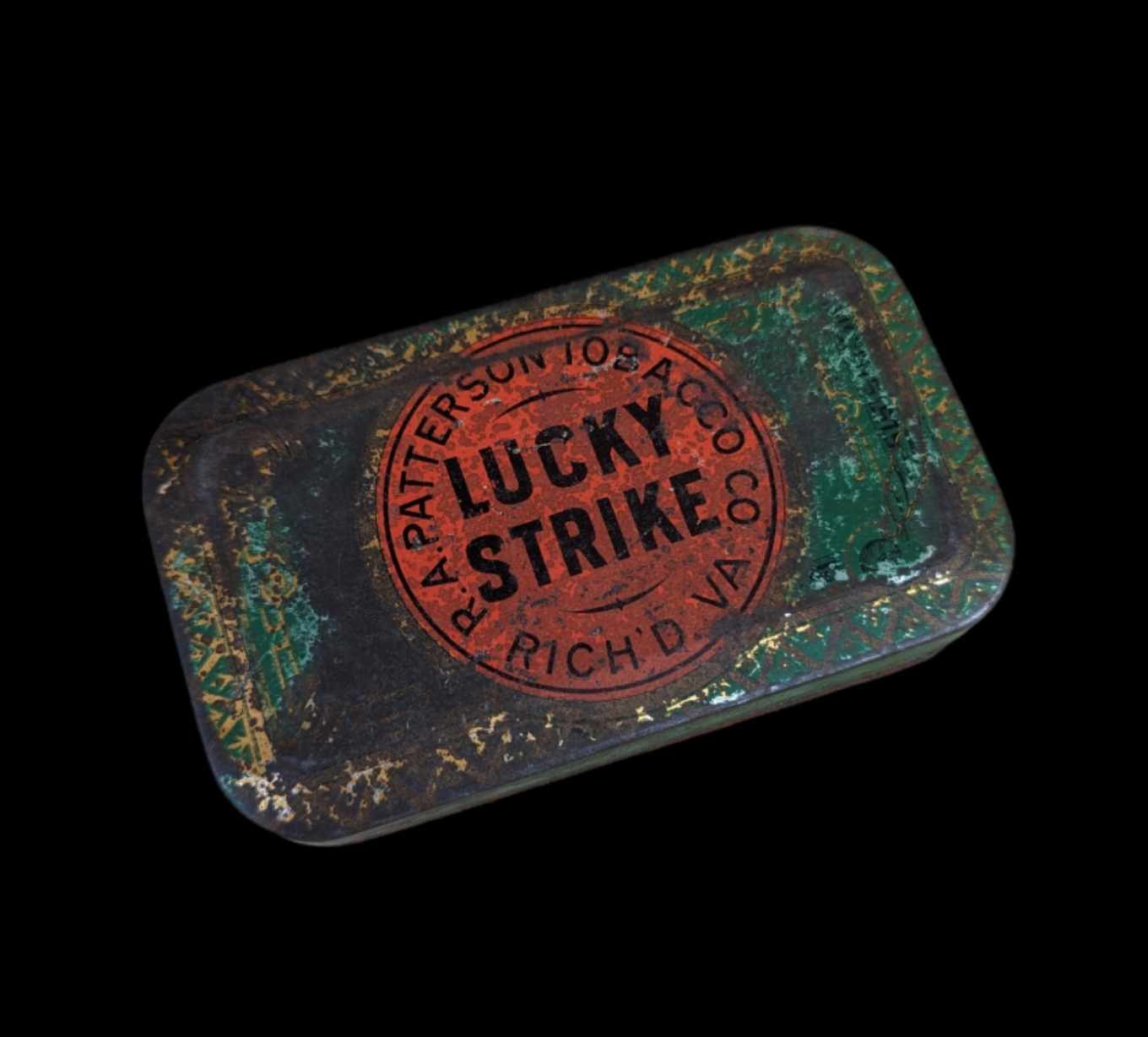 militaria : Boîte de tabac Lucky Strike 30's 40's / ww2 Lucky strike tobacco box