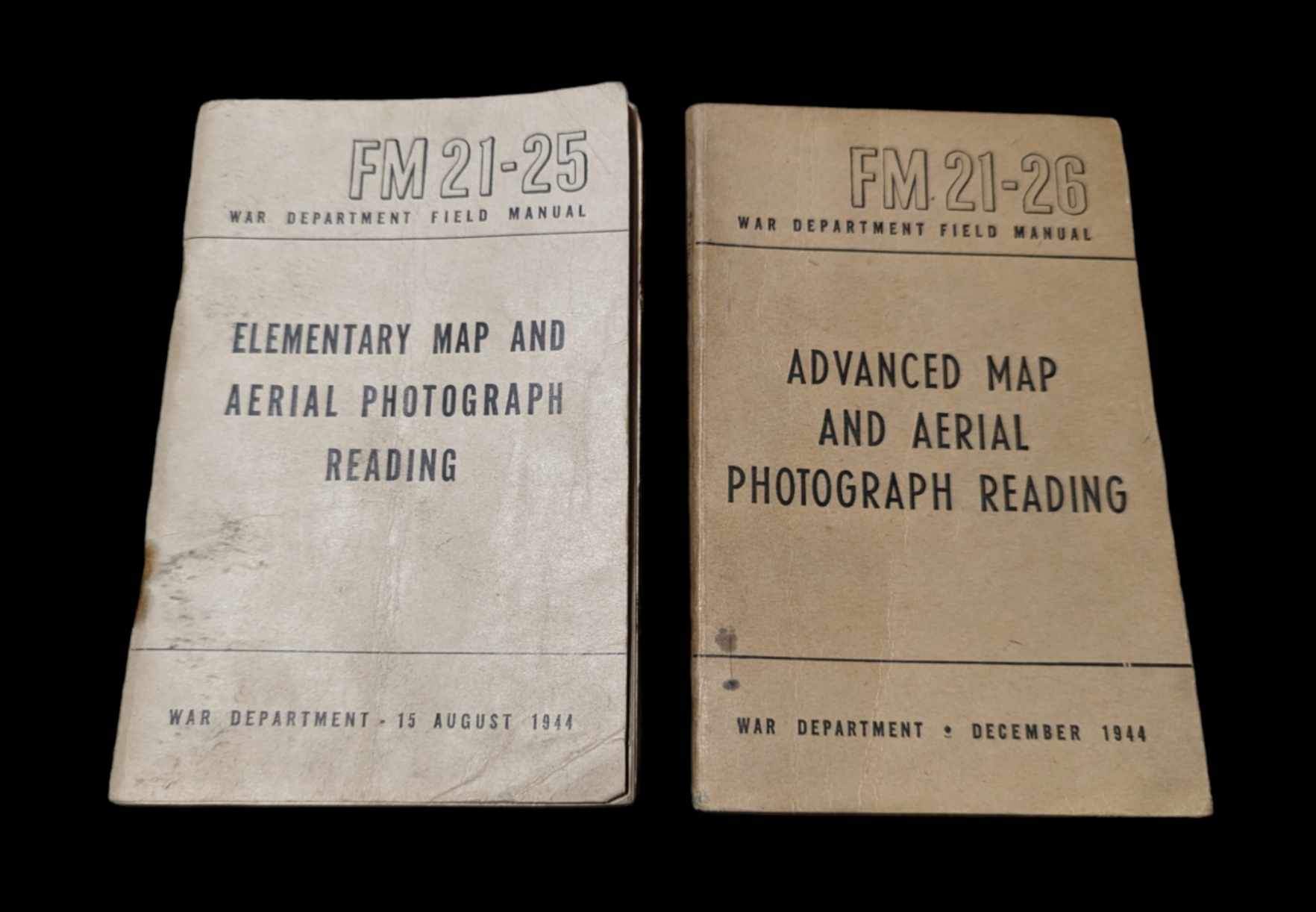 militaria : Livrets d'instruction lecture de carte US ww2 / FM 21-25 and 21-26 1944