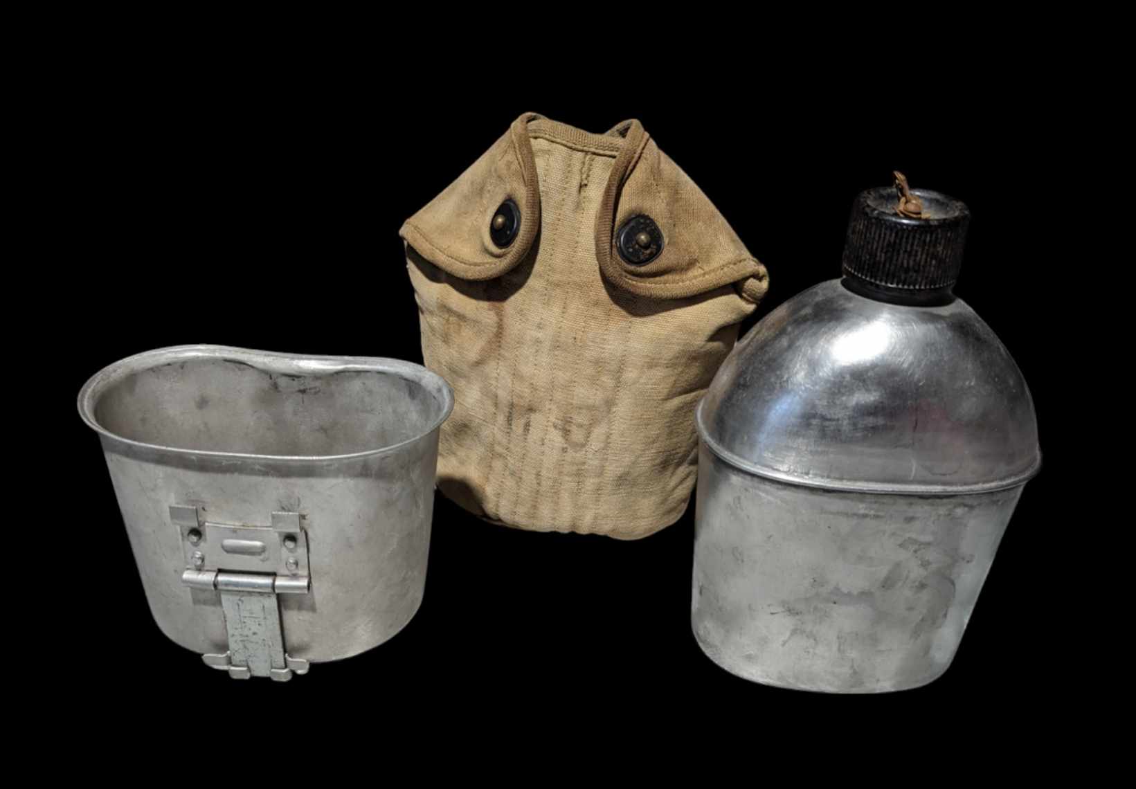 militaria : Gourde US complète od3 / US ww2 complete canteen