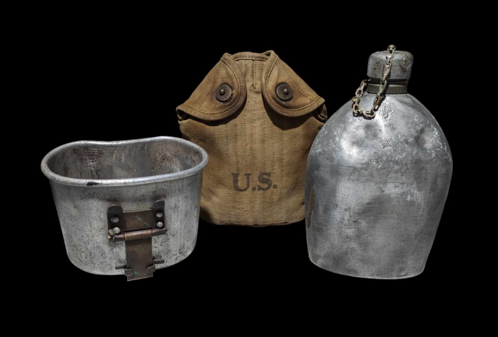 militaria : Gourde US complète 1918 / US ww1 complete canteen