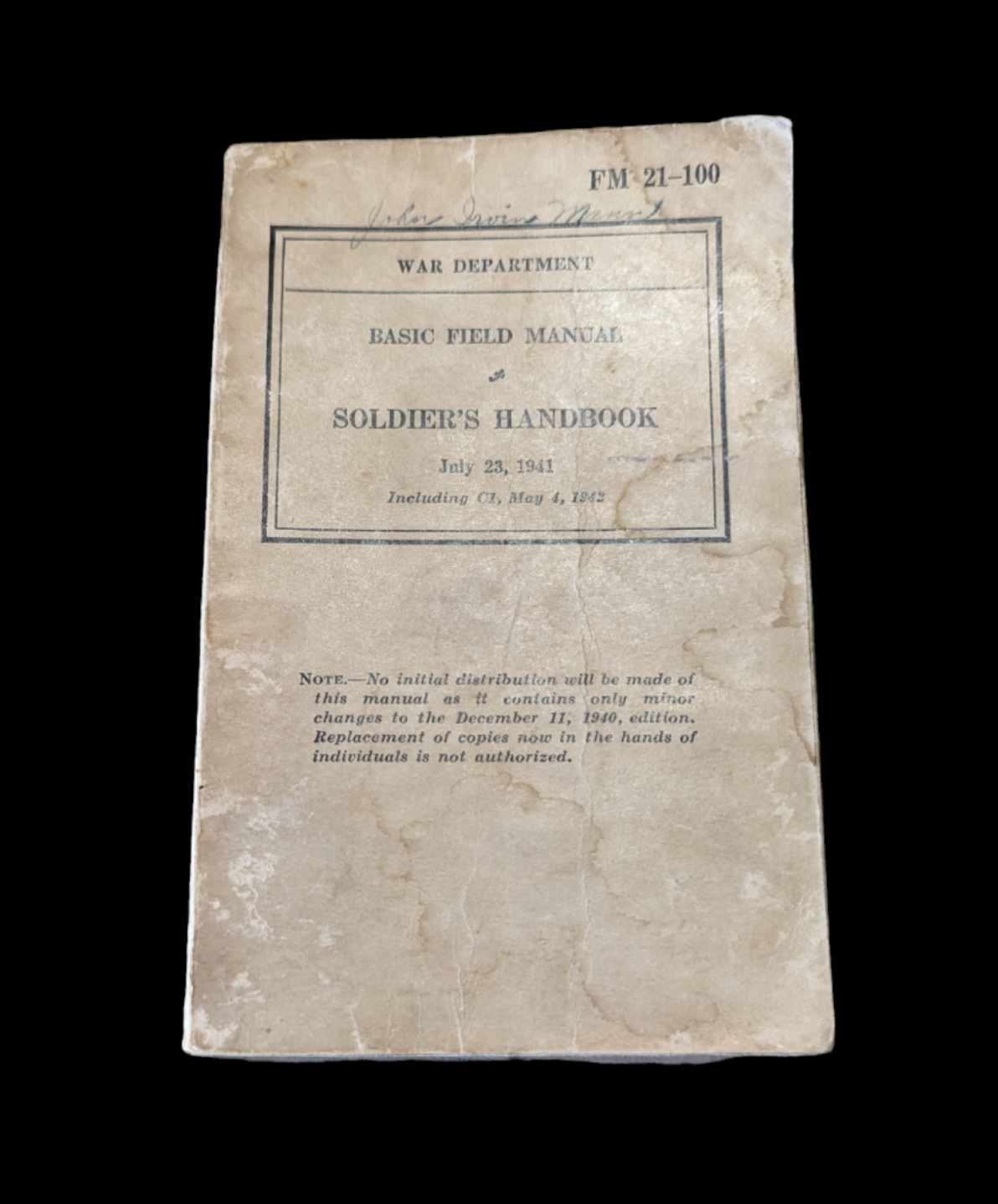 militaria : Livret instruction Soldat US ww2 / Soldier's handbook FM 21-100 1941