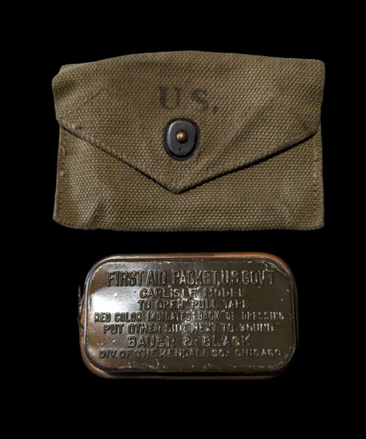 militaria : Pochette à pansement 1944 / medic pouch US ww2