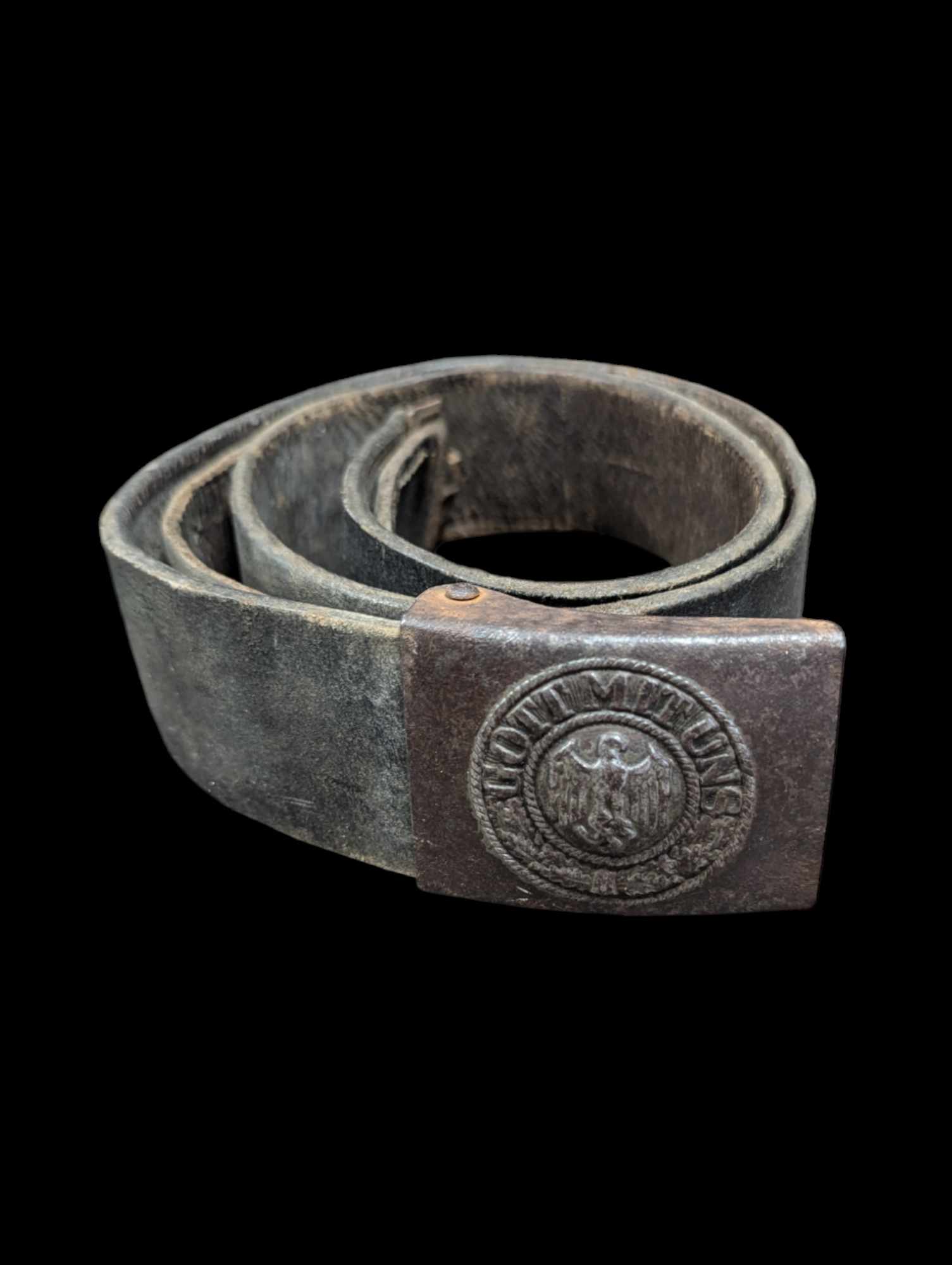 militaria : Ceinturon Allemand WH ww2 / German leather belt WH