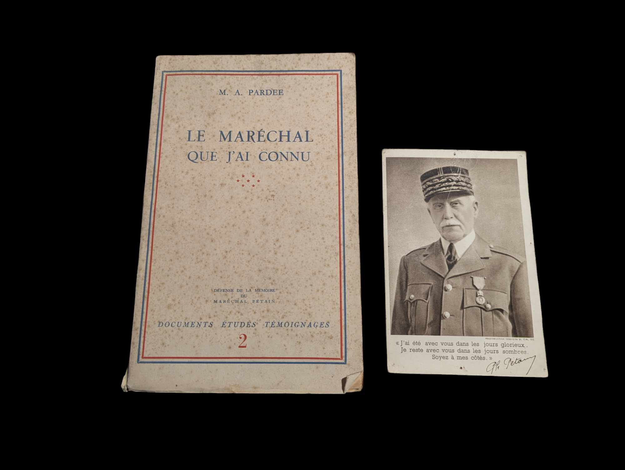 militaria : Livre et carte postale Maréchal Pétain / ww2 Marshal Pétain