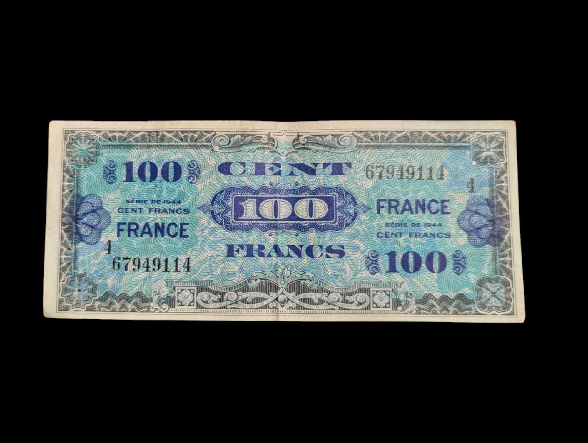 militaria : Billet d'invasion US ww2 100 Francs  / US invasion note 1944