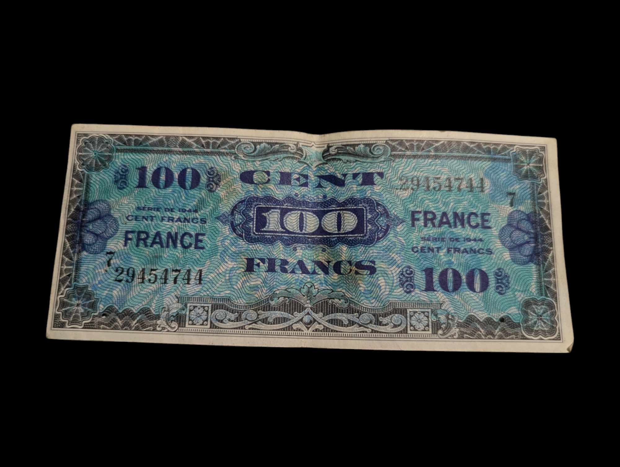 militaria : Billet d'invasion US ww2 100 Francs  / US invasion note 1944