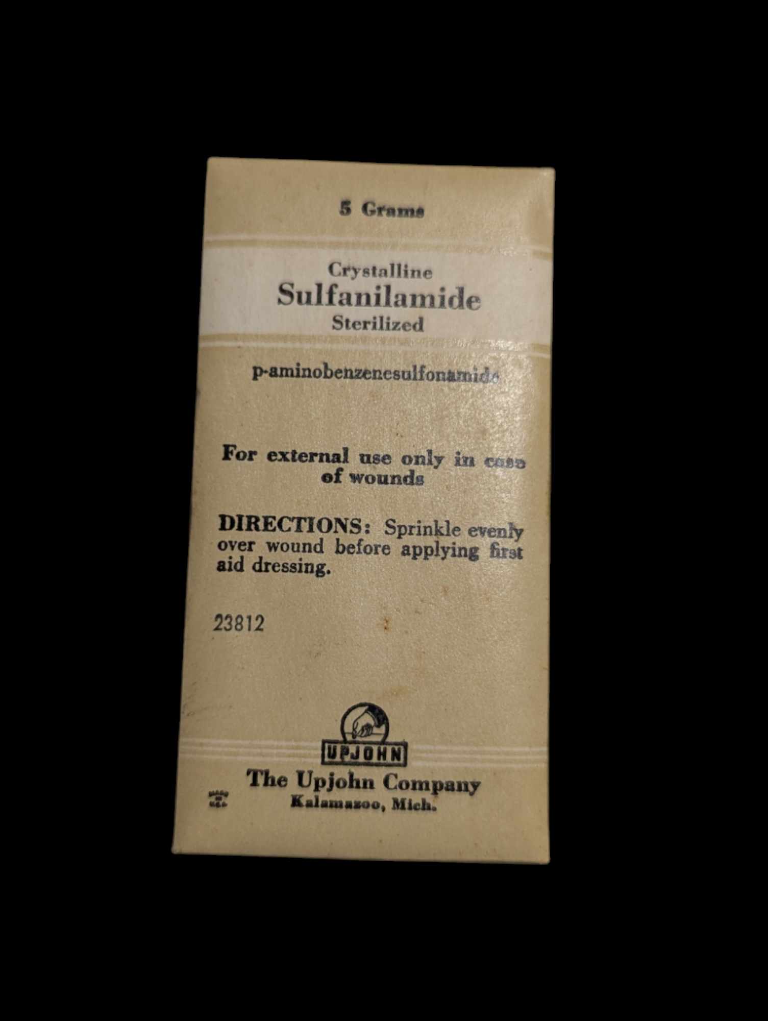 militaria : Sachet Sulfanilamide médical US ww2 / medical sachet