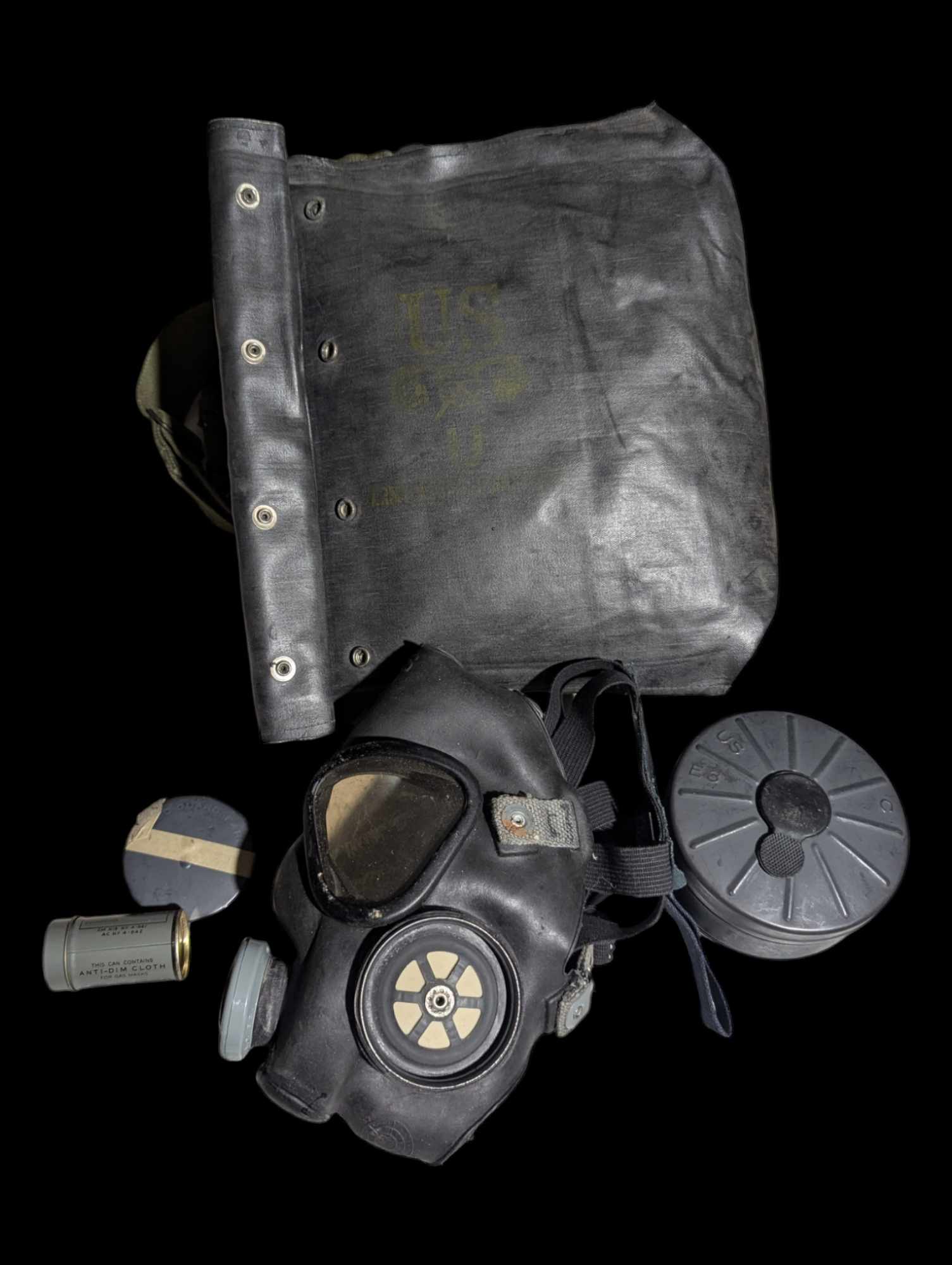 militaria : Masque à gaz US M5-M7 ww2 / US ww2 gas mask