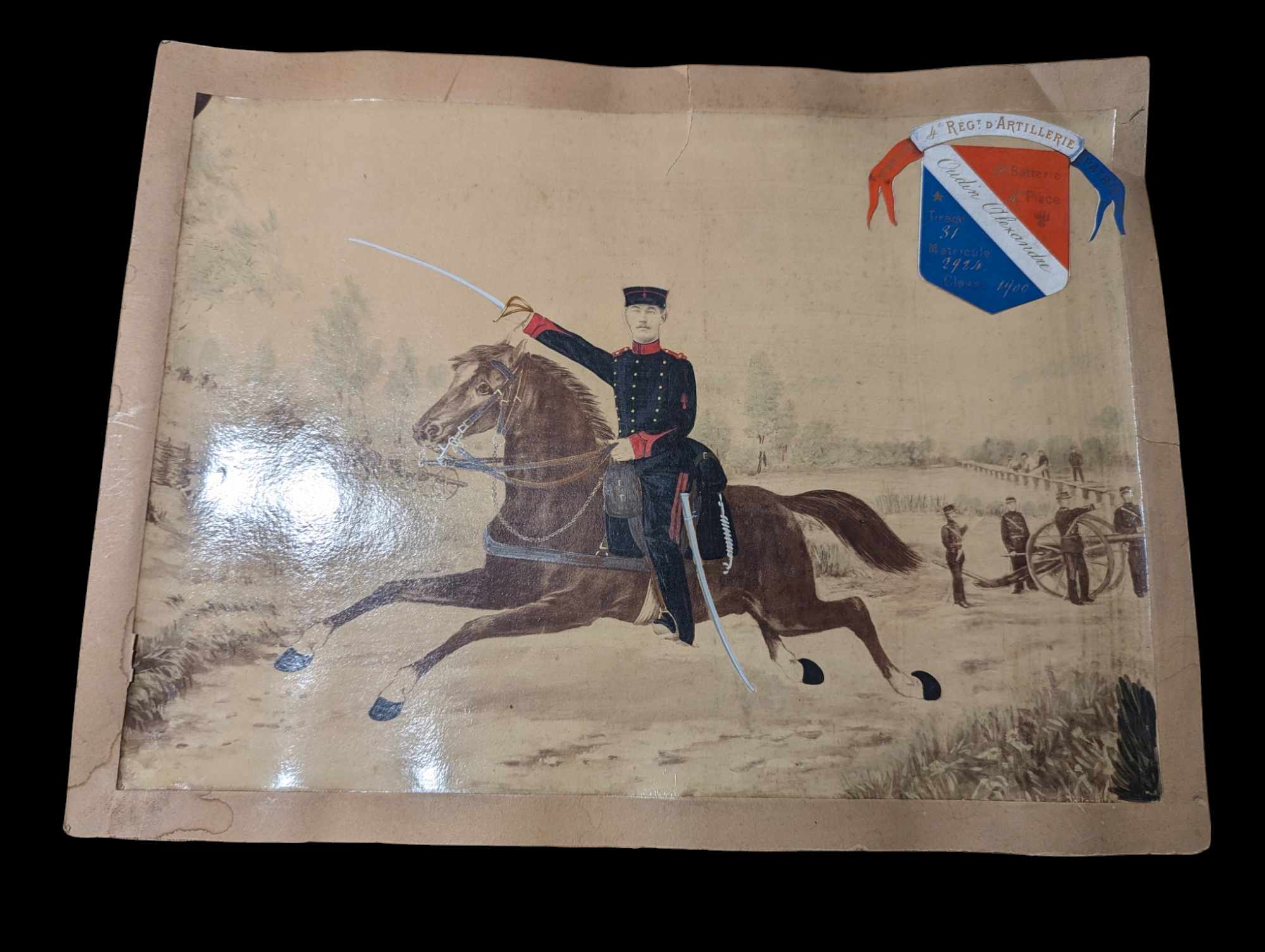 militaria : Cadre photo 4e Régiment Infanterie 1900 / 4 RA frame