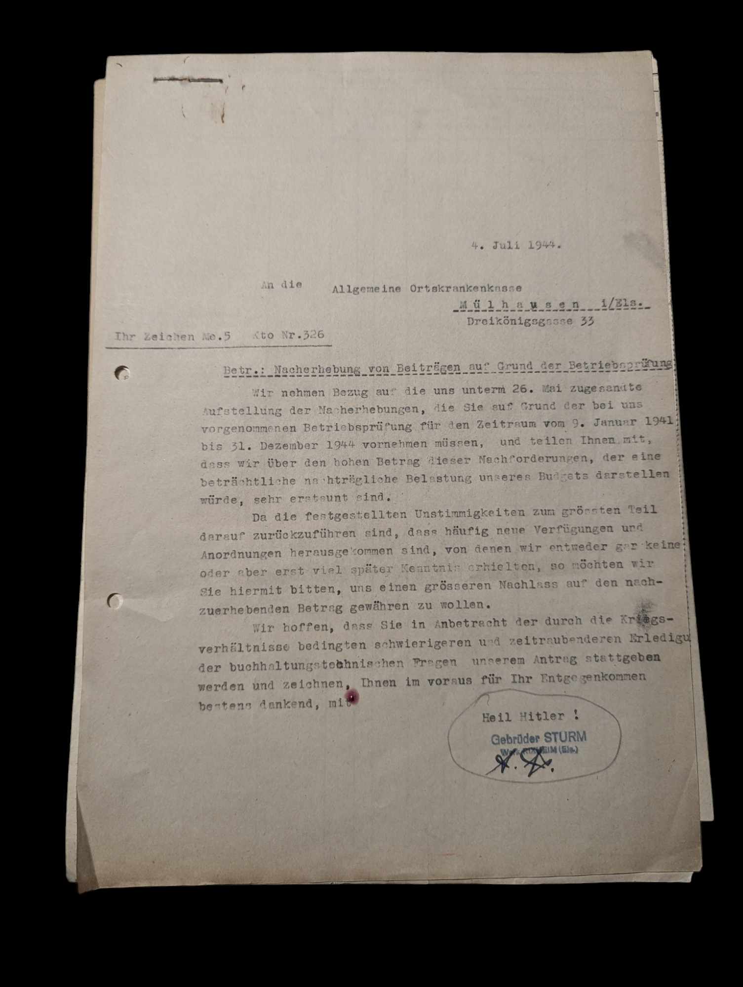 militaria : Lot documents Alsace Mulhouse 1944 / Lot documents French ww2