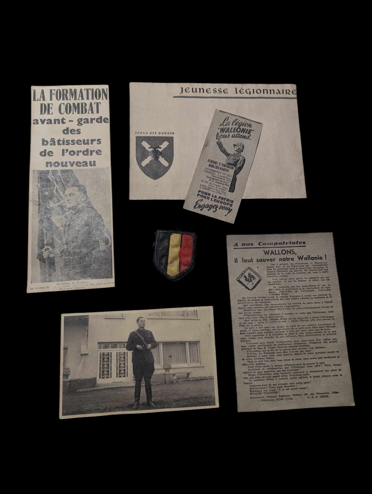 militaria : ensemble Volontaire Wallon / ww2 Belgian volunteer