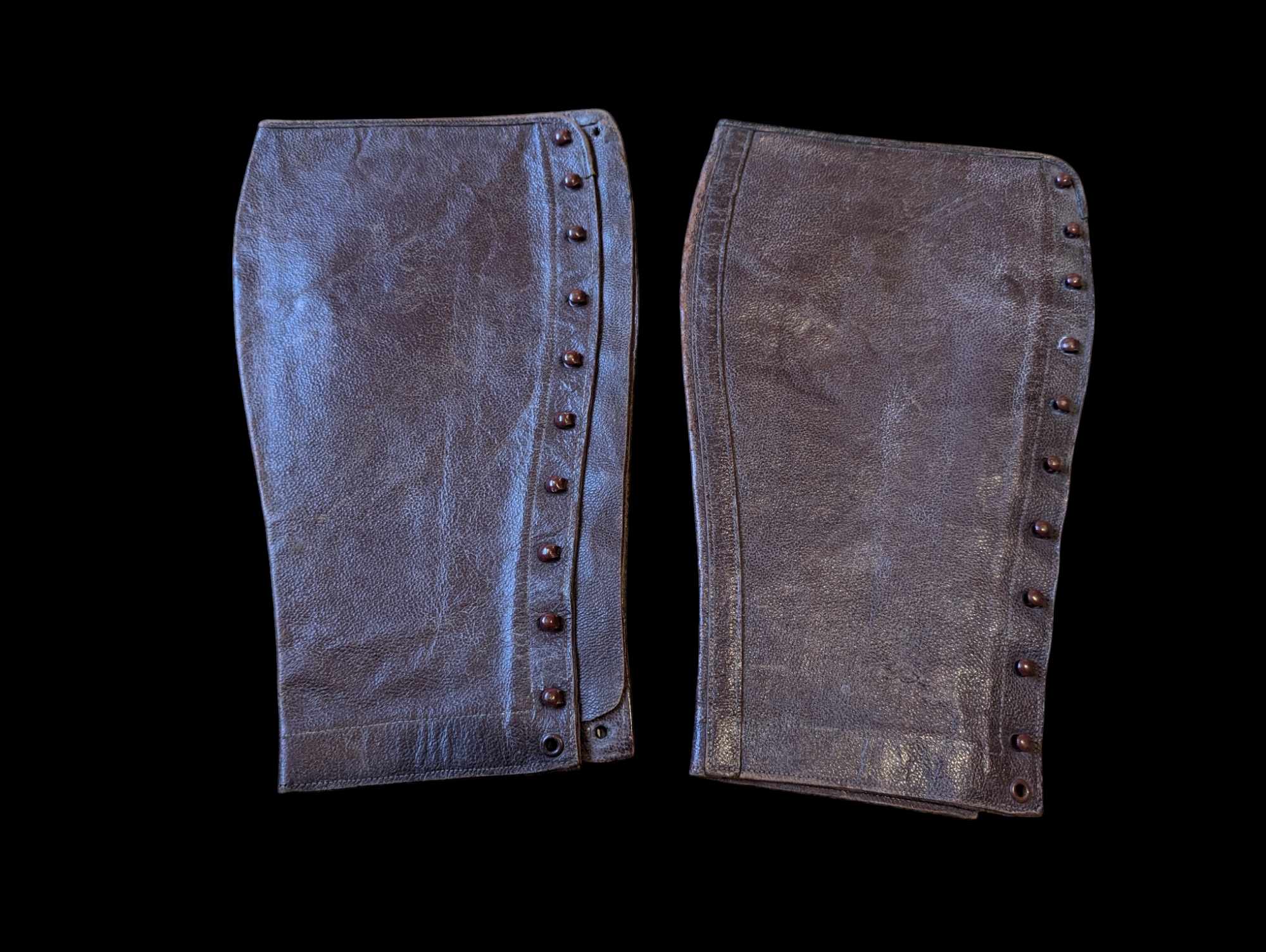 militaria : Guêtres cuir France 40 / French ww2 gaiters