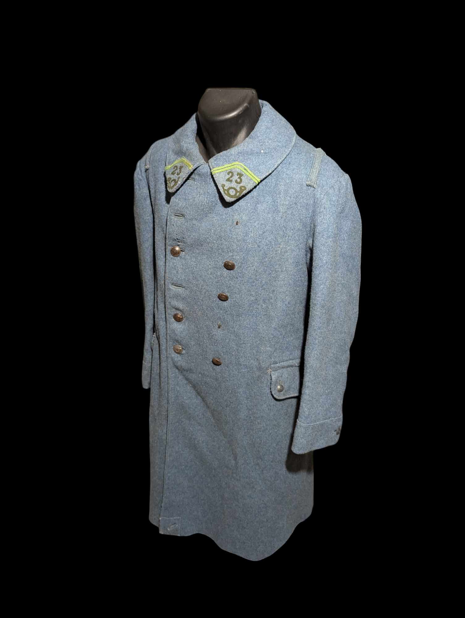 militaria : Capote modèle 1915 bleu horizon 23e BCP / French ww1 overcoat