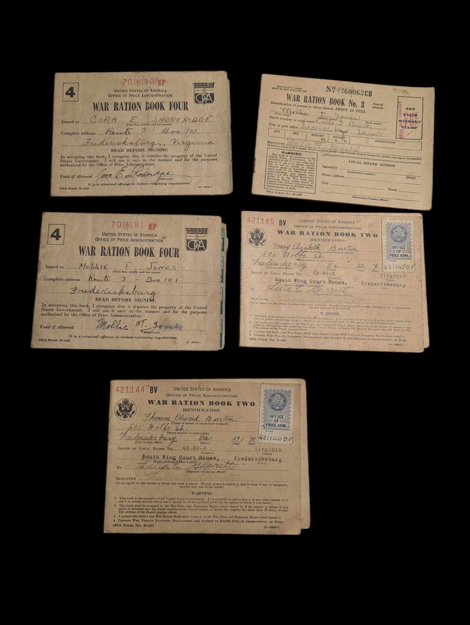 militaria : Carte de rationnement US ww2 / US war ration book