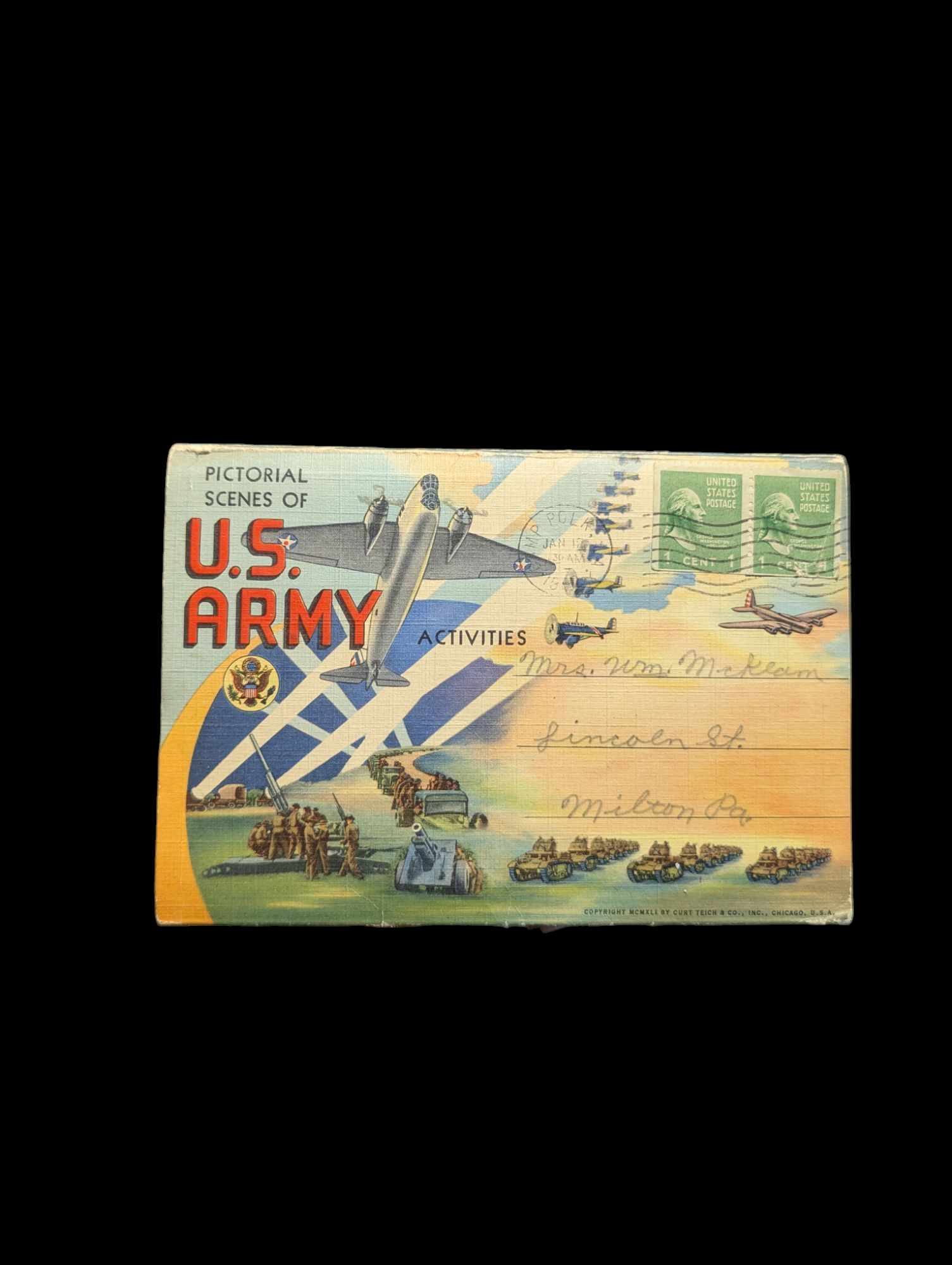 militaria : Lettre cartes postales US ww2 nominative / 3rd Armored letter