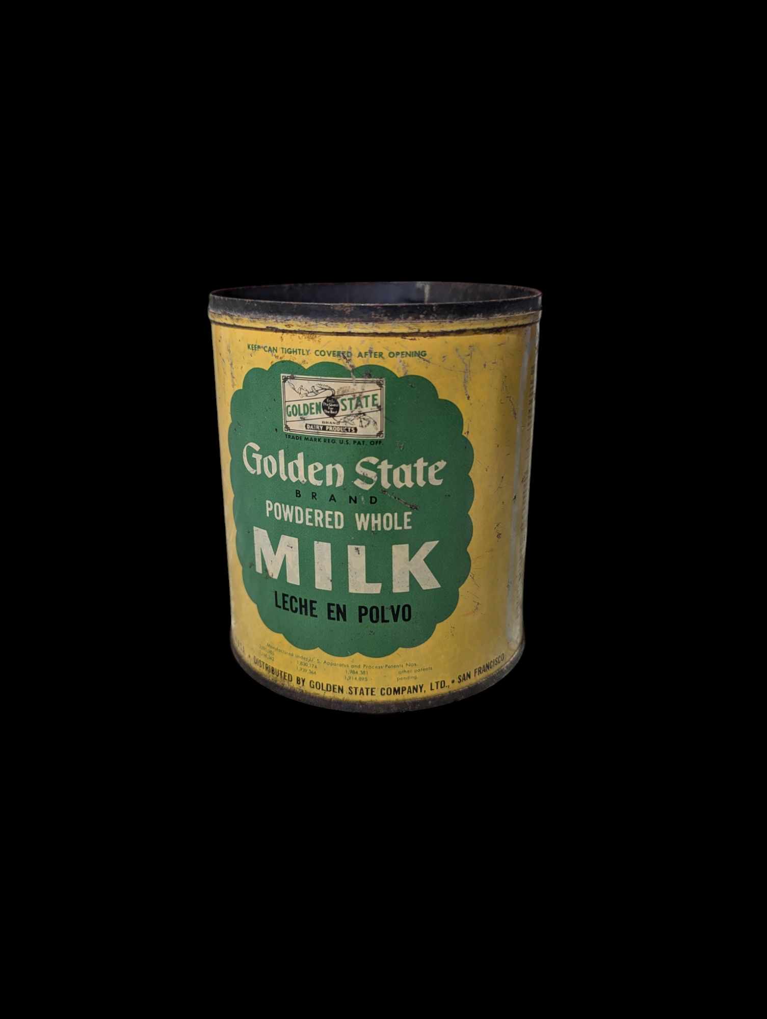 militaria : Boîte de lait en poudre US ww2 / Box of powdered milk Golden State