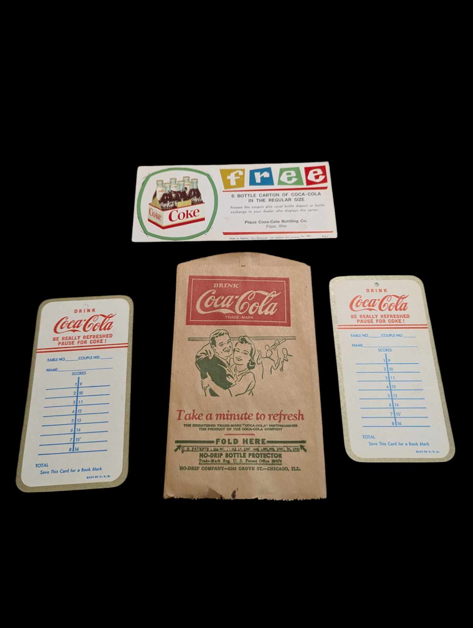 militaria : Lot publicités Coca Cola Us ww2 / Lot of Coca Cola US WW2