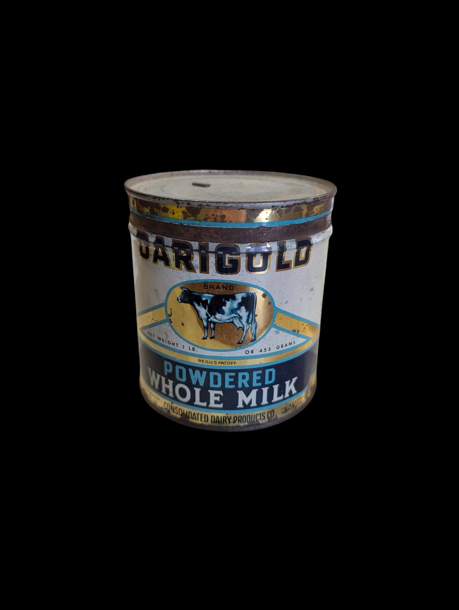 militaria : Boîte de lait en poudre US ww2 / Box of powdered milk Darigold