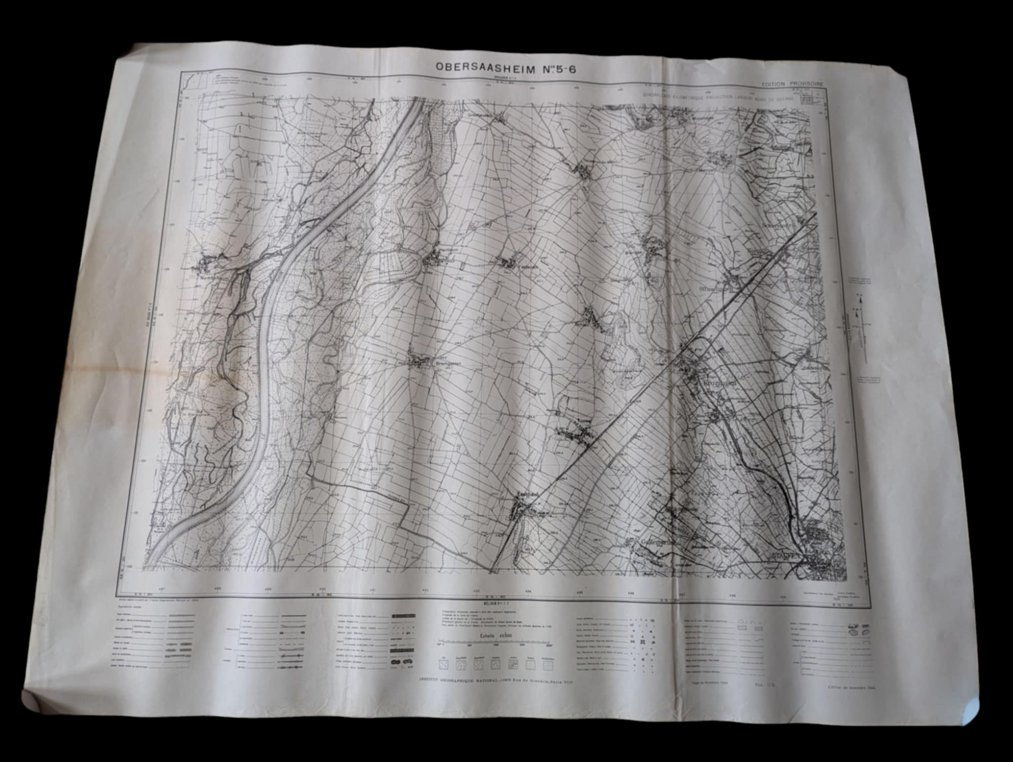 militaria : Carte Frontière allemande armée Libération 1944 / French ww2 map