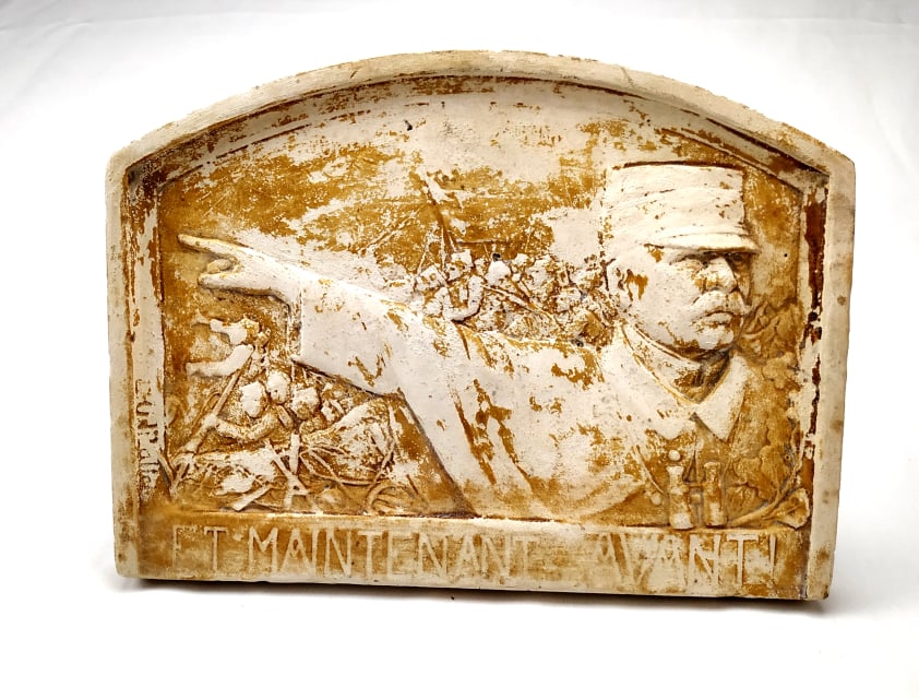 militaria : Bas relief plâtre Maréchal Joffre / Marshal Joffre plaster sculpture